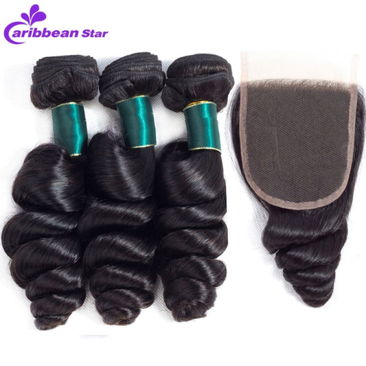 Brazilian Hair Loose Wave Hair Weave Bundles With Closure