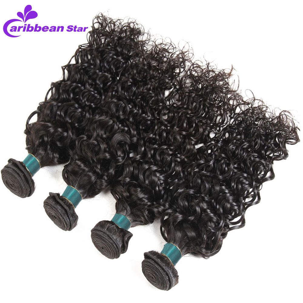 Brazilian Water Wave Wet And Wavy Hair Weave Bundles With Closure