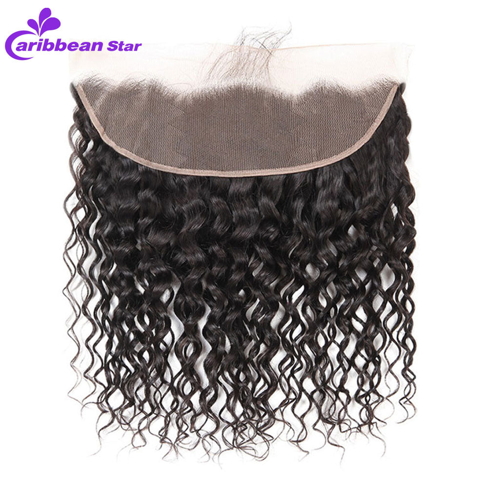 Brazilian Water Wave Wet And Wavy Hair Weave Bundles With Lace Frontal Closure