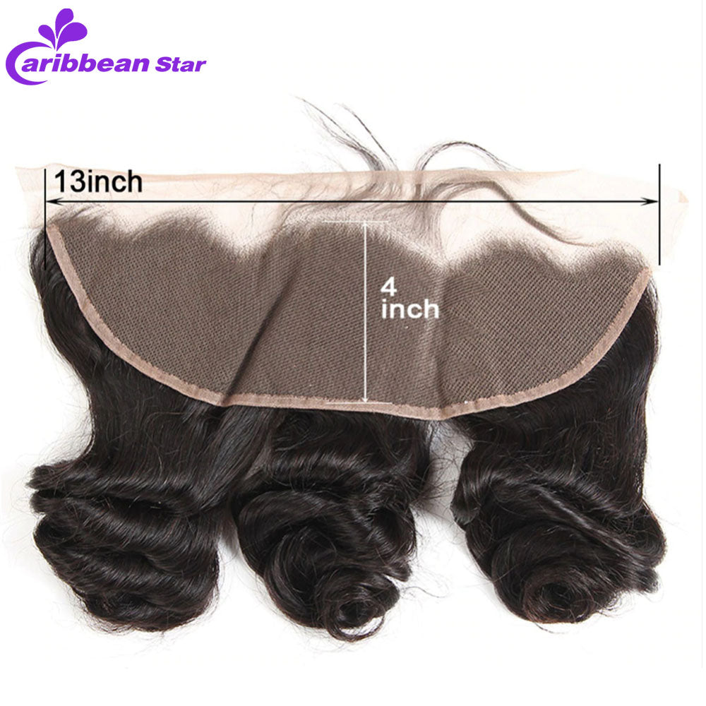 Brazilian HairLoose Wave Human Hair Weave Bundles With Frontal