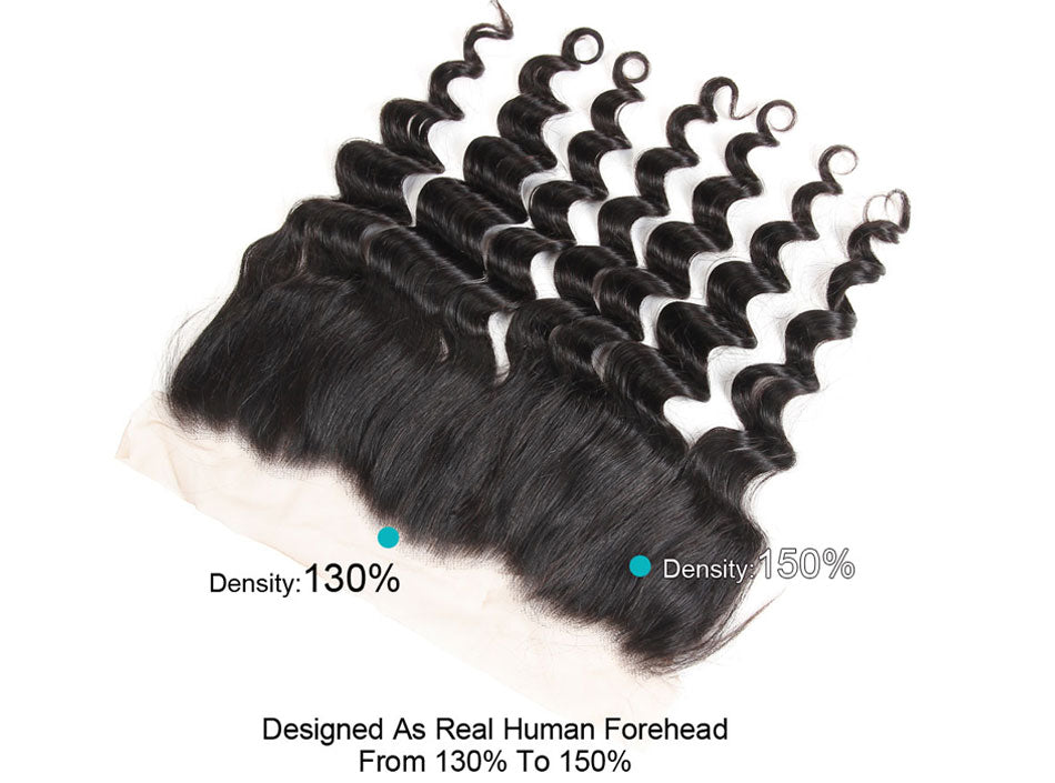 Deep Wave Human Hair 3 Bundles With Lace Frontal