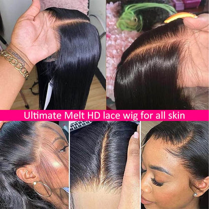 Caribbean Star HD Transparent Straight Lace Closure Wig 4x4 5x5 6x6 Closure Wigs Preminum Human Hair Wigs