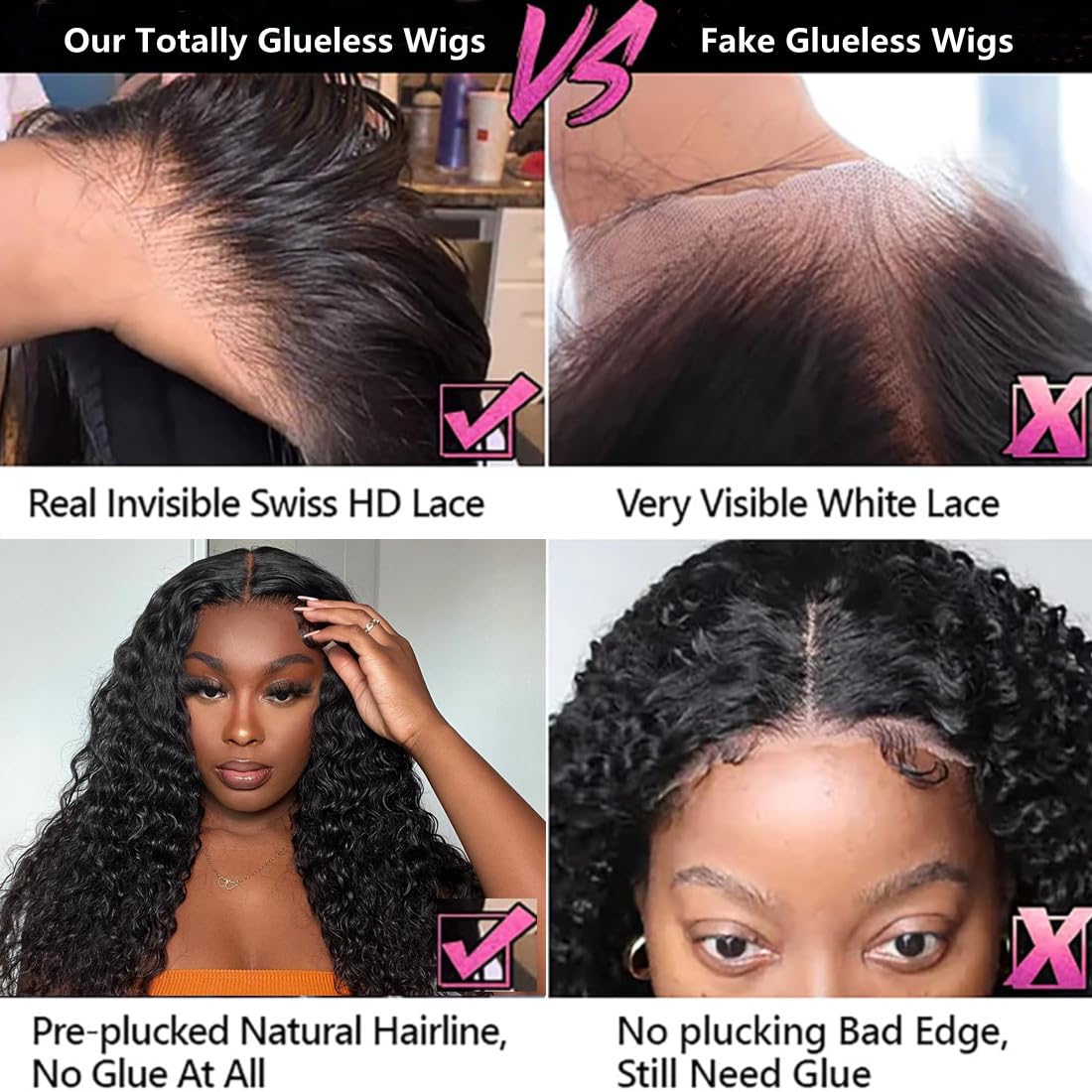 Caribbean Star HD Transparent Deep Wave Lace Closure Wig 4x4 5x5 6x6 Closure Wigs Preminum Human Hair Wigs