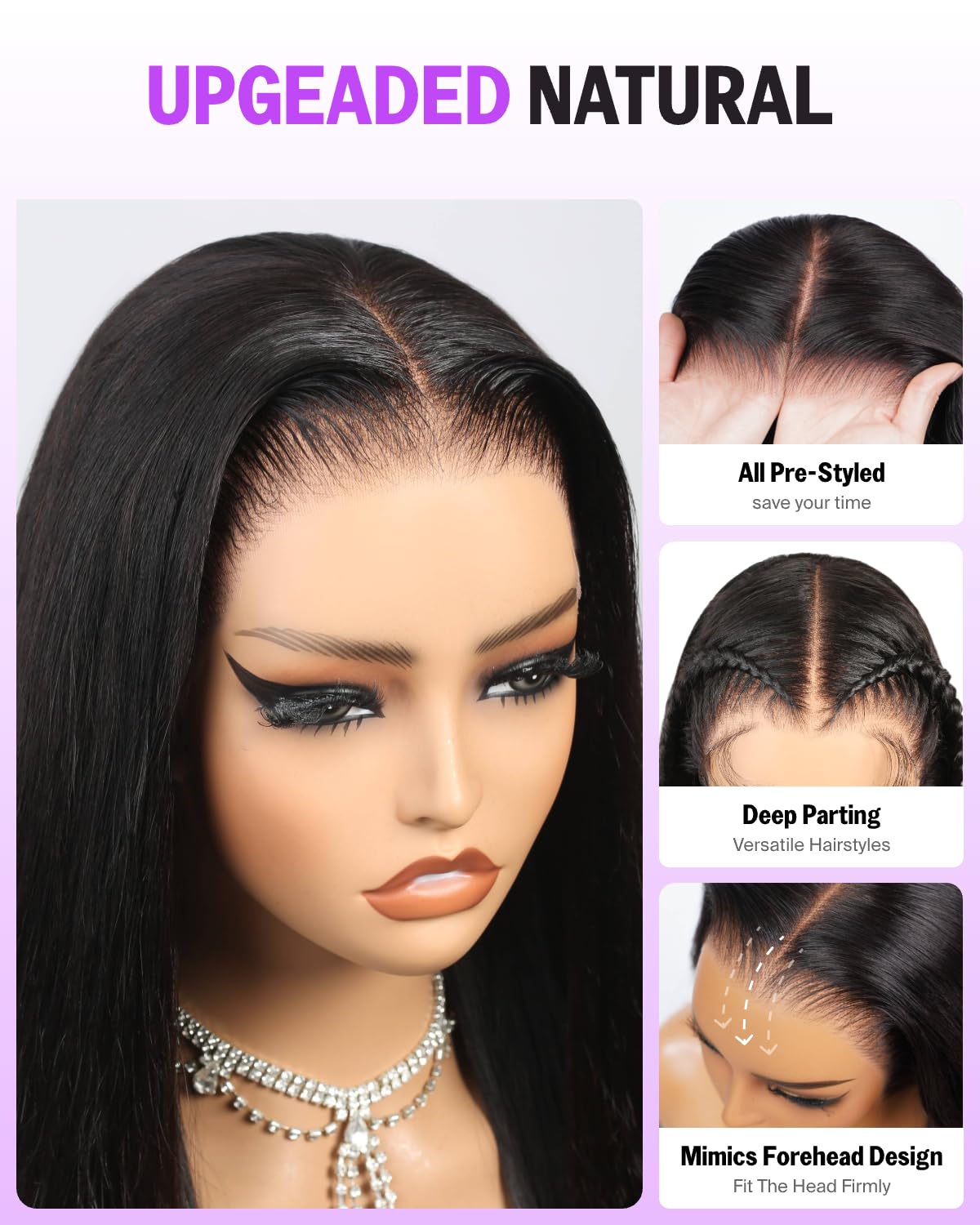 Caribbean Star HD Transparent Straight Lace Closure Wig 4x4 5x5 6x6 Closure Wigs Preminum Human Hair Wigs