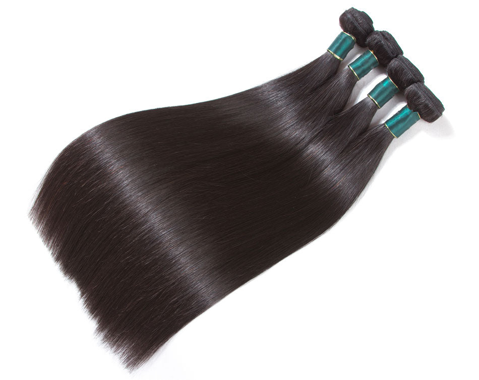 Brazilian Straight Hair Weave Bundles With Closure