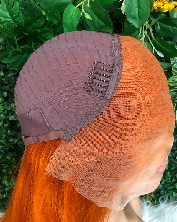 HD Transparent Silky Straight Lace Frontal Wig #350 Orange Ginger Color Preminum Hair 13x4 13x6 Frontal Wigs Human Hair
