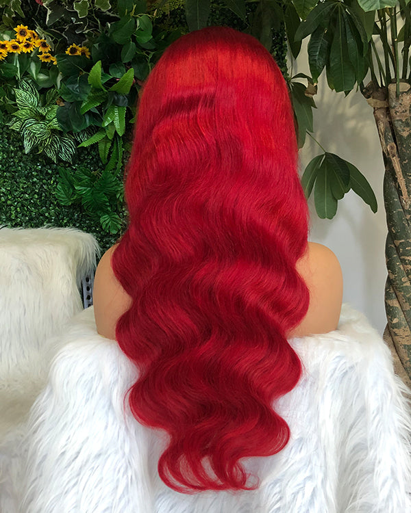 HD Transparent  99J Burgundy Body Wave Lace Front Human Hair Wigs 13x4 13x6 Frontal Wigs Human Hair Pre Plucked With Baby Hair