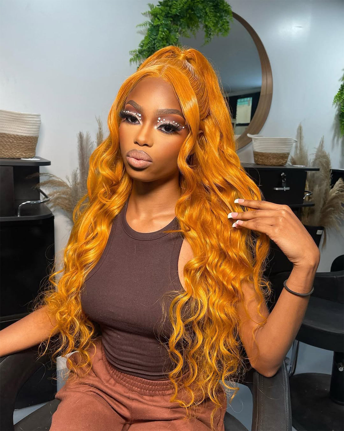 HD Transparent Body Wave Lace Frontal Wig #350 Orange Ginger Color Preminum Hair 13x4 13x6 360 Frontal Wigs Human Hair
