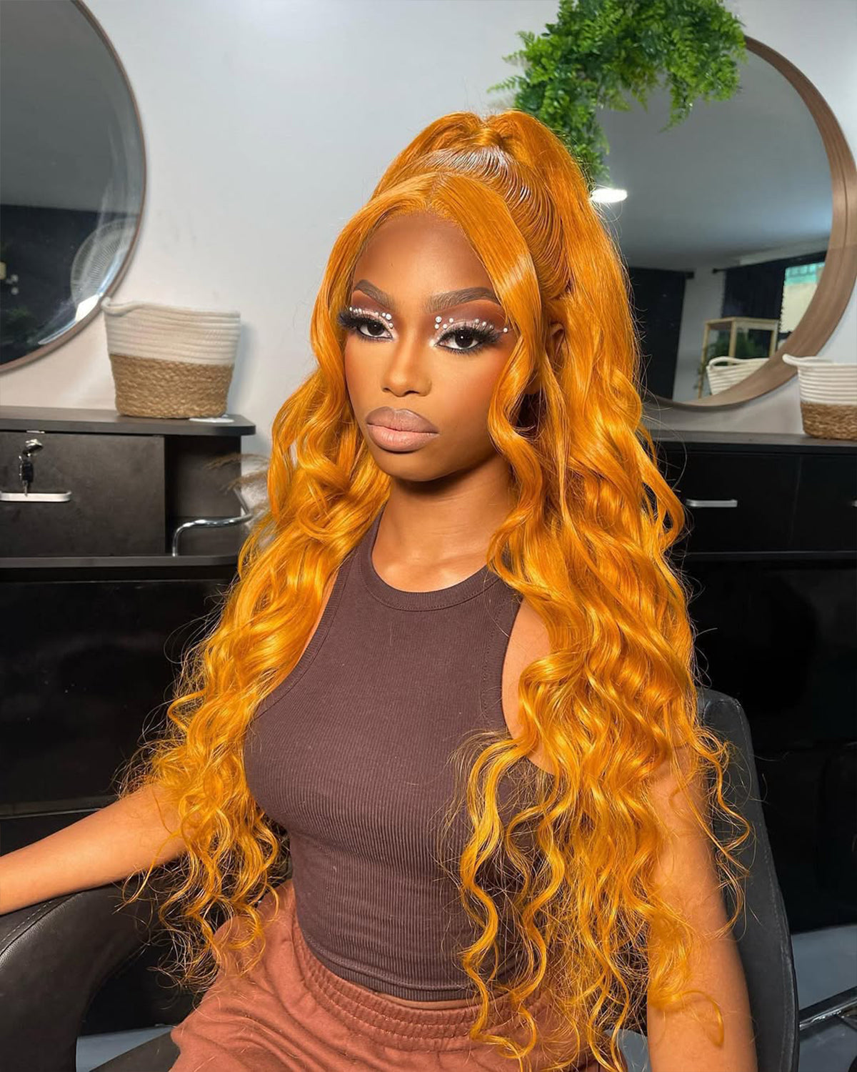 HD Transparent Body Wave Lace Frontal Wig #350 Orange Ginger Color Preminum Hair 13x4 13x6 360 Frontal Wigs Human Hair