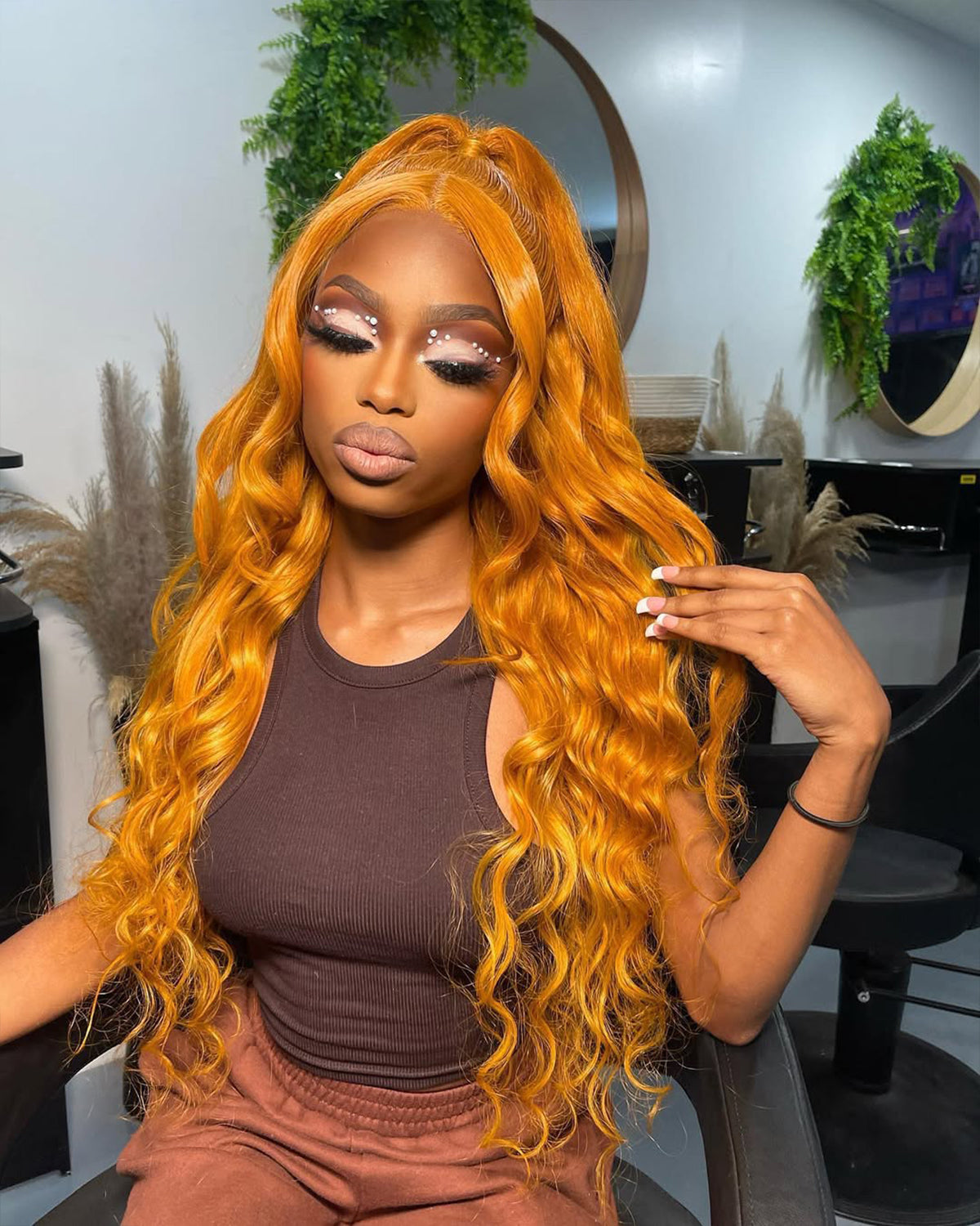 HD Transparent Body Wave Lace Frontal Wig #350 Orange Ginger Color Preminum Hair 13x4 13x6 360 Frontal Wigs Human Hair