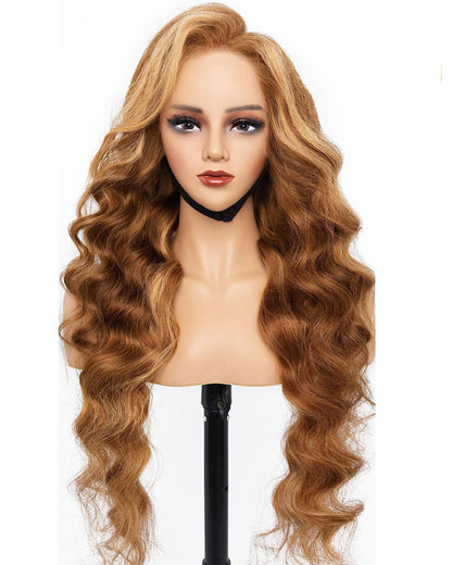 HD Transparent Body Wave Lace Frontal Wig 4/27 Highlighted Preminum Hair 13x4 13x6 360 Frontal Wigs Human Hair