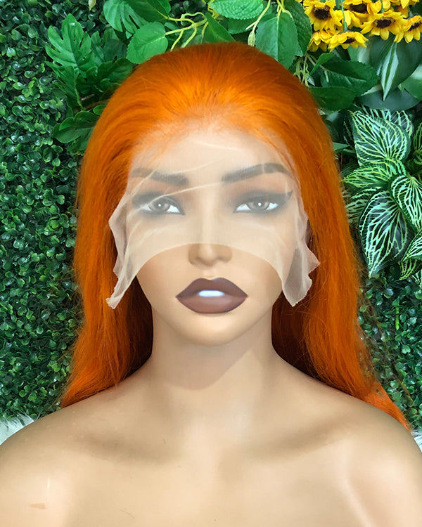 HD Transparent Silky Straight Lace Frontal Wig #350 Orange Ginger Color Preminum Hair 13x4 13x6 Frontal Wigs Human Hair