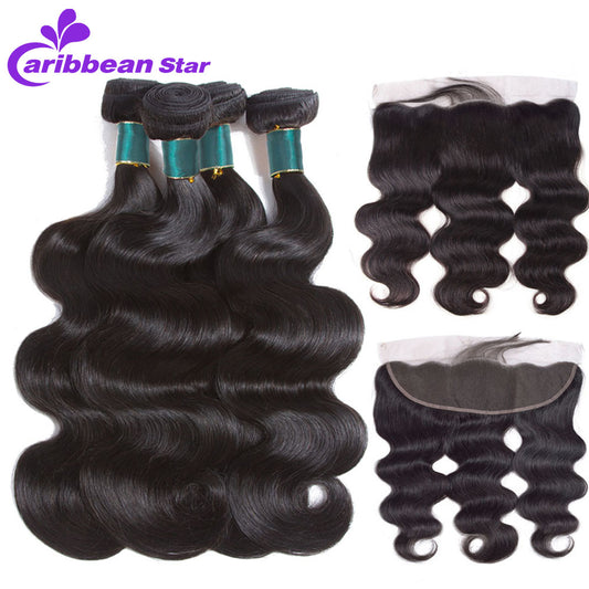 Brazilian Body Wave Hair Weave Bundles With Frontal