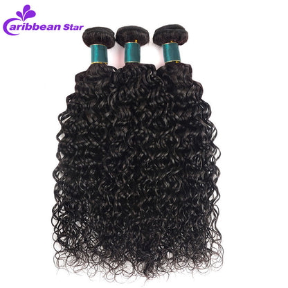 Brazilian Water Wave Wet And Wavy Hair Weave Bundles With Closure
