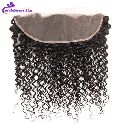 Brazilian Kinky Curly Hair Weave Bundles With Frontal