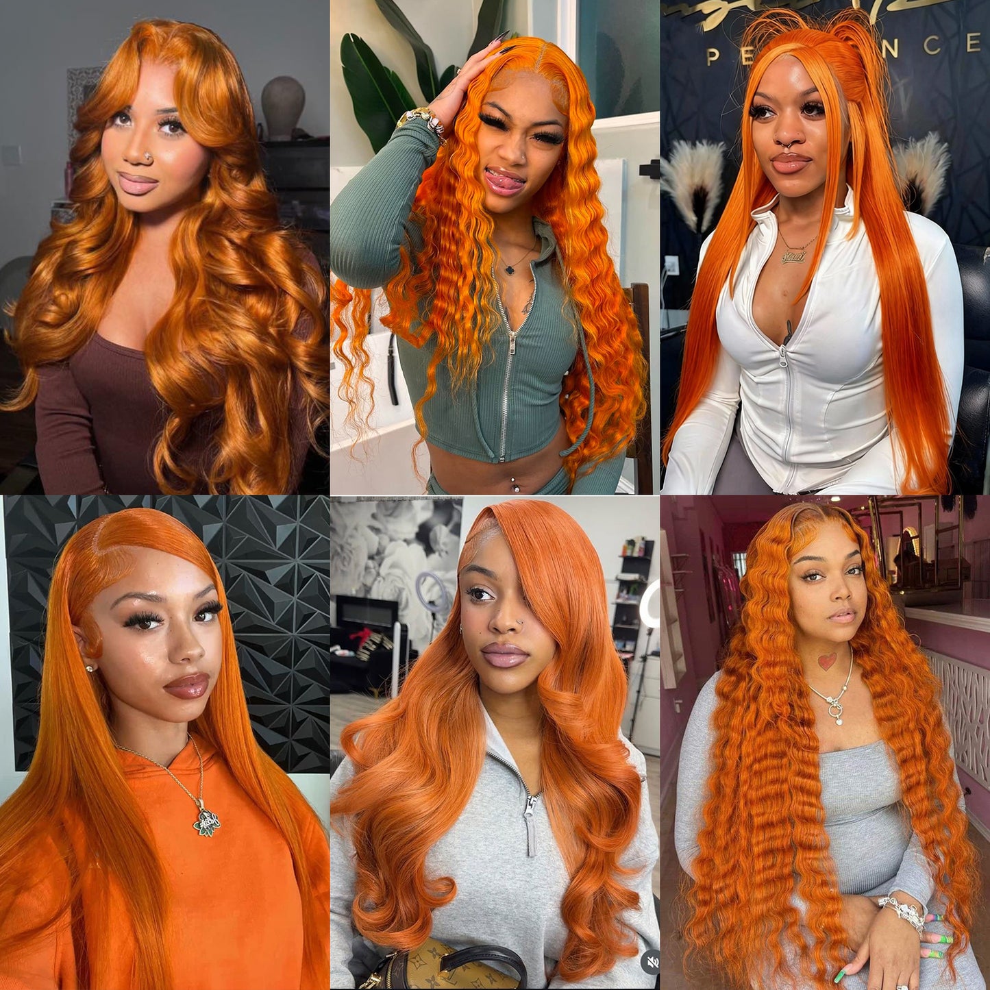 HD Transparent Silky Straight Lace Frontal Wig #350 Orange Ginger Color Preminum Hair 13x4 13x6 Frontal Wigs Human Hair
