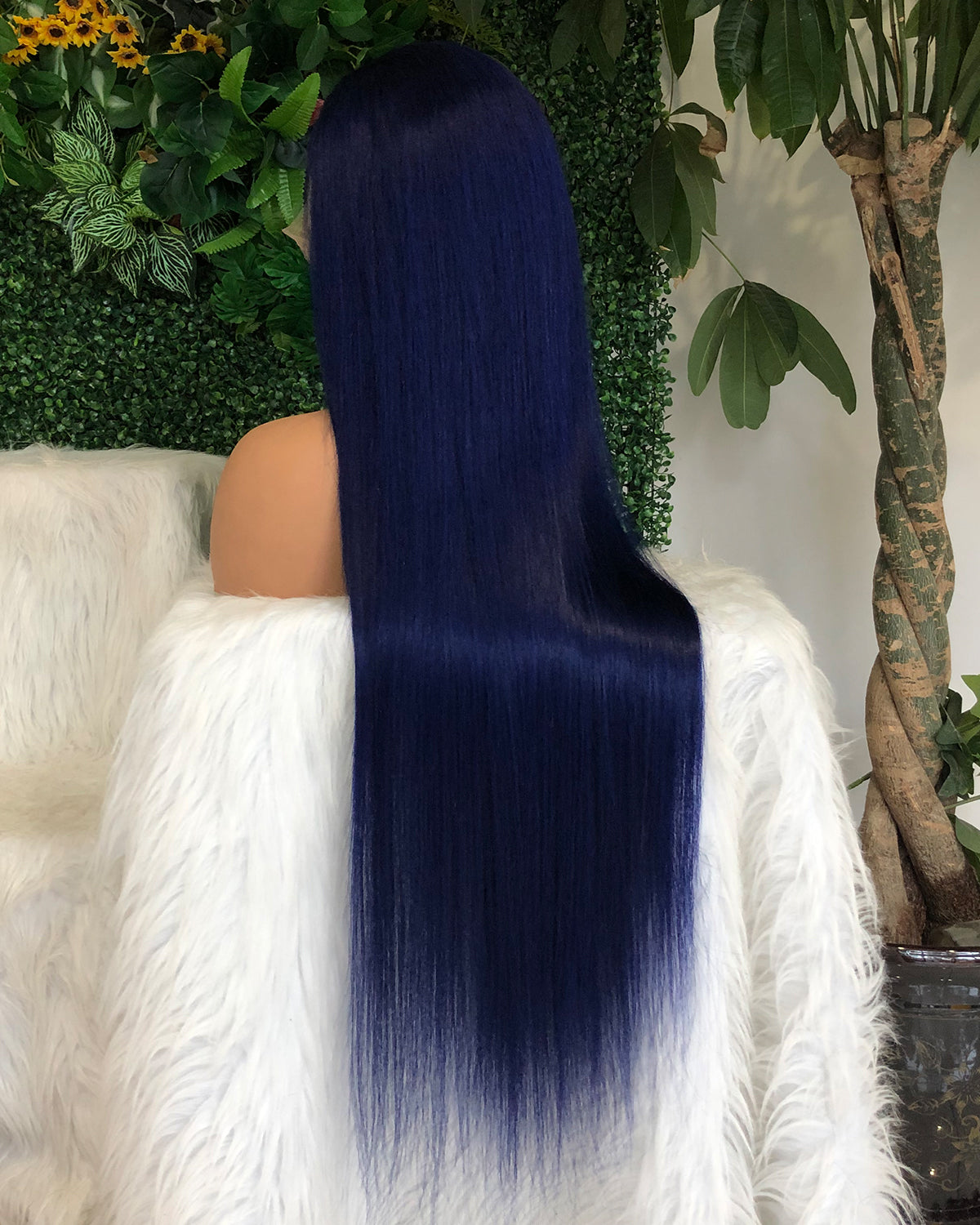 HD Transparent Navy Blue Silky Straight Lace Frontal Wig Preminum Hair 13x4 13x6 Frontal Wigs Human Hair