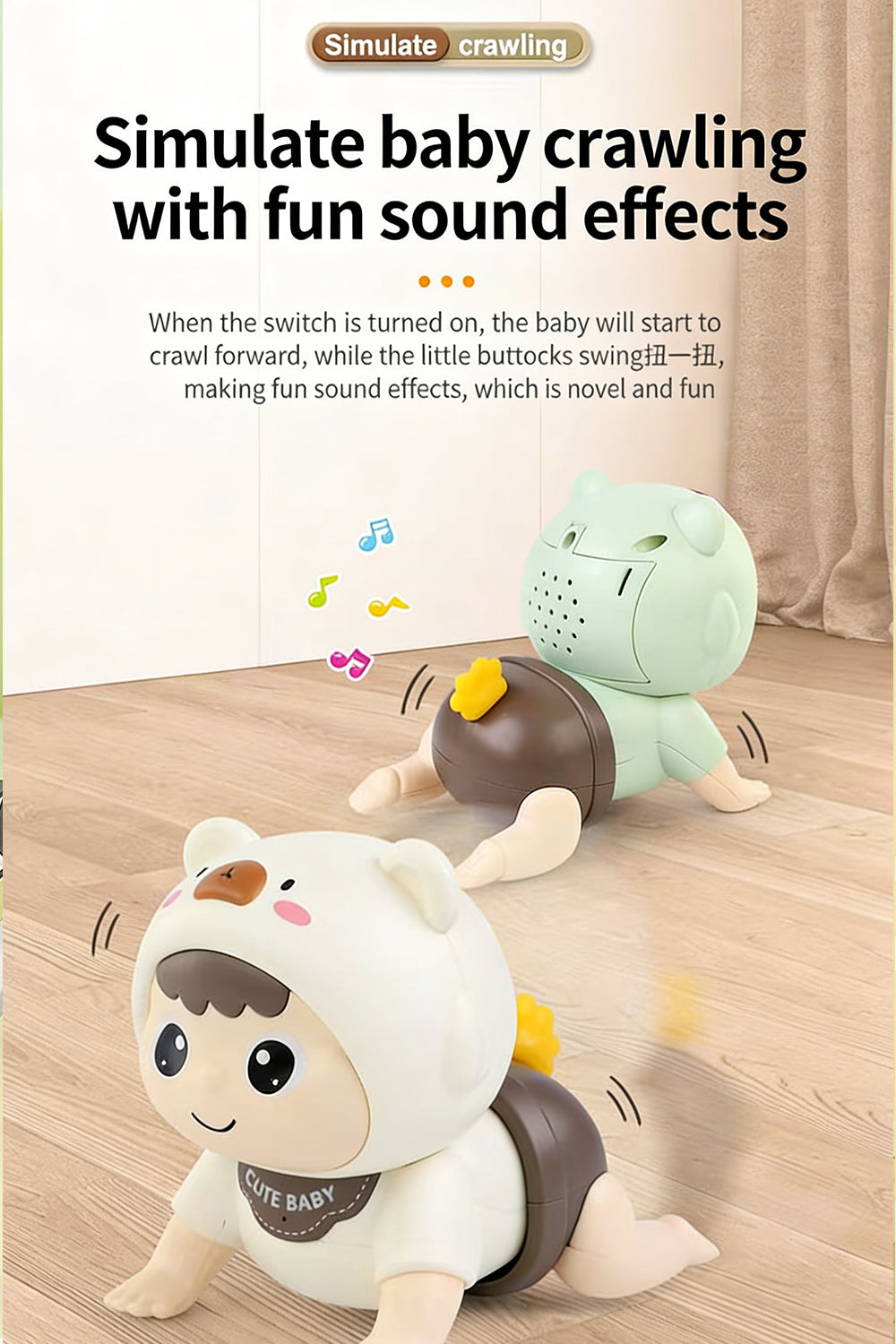 Electric Crawling Cute Baby Toys For Kids