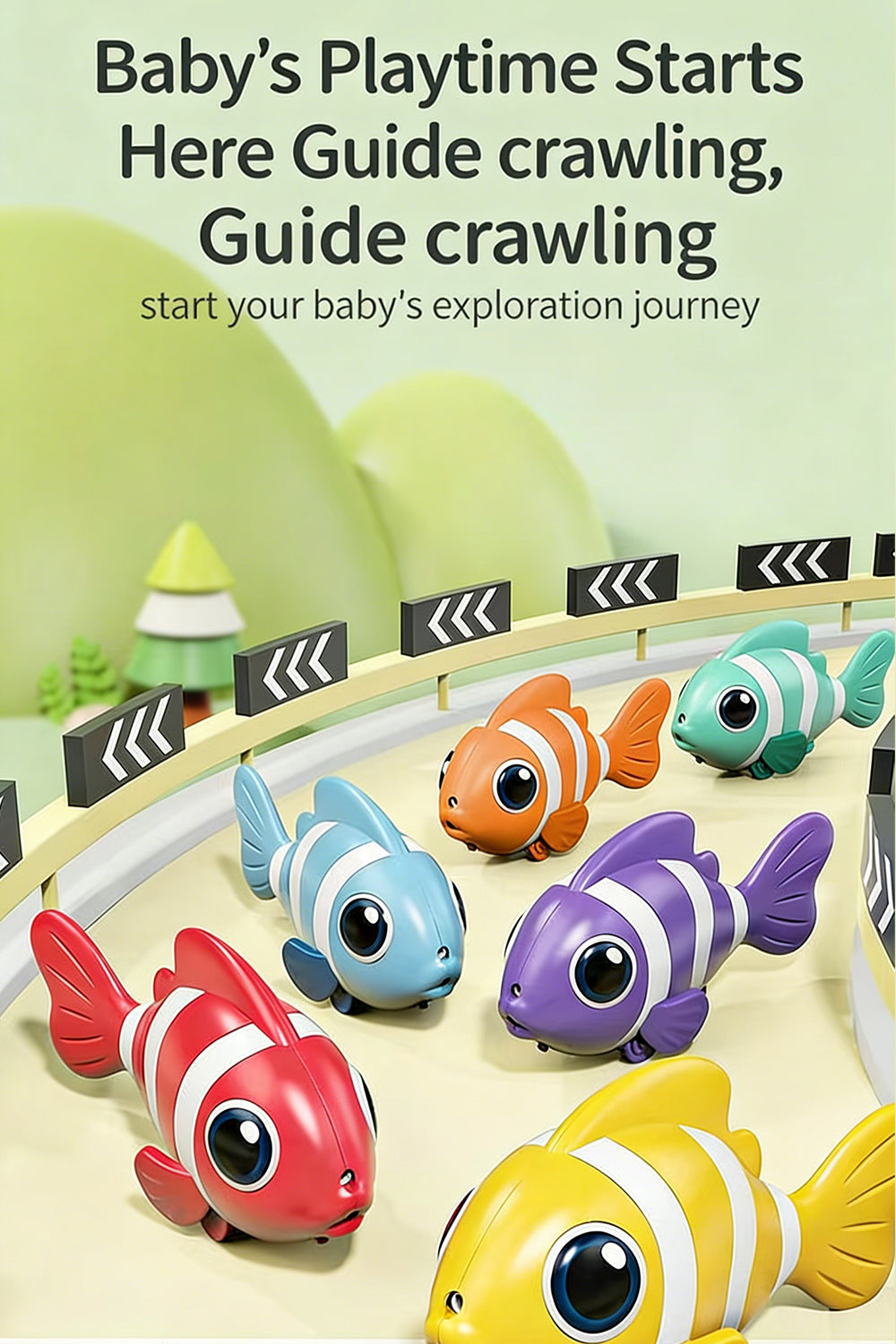 Colorful Electric Clownfish Baby Toys Three Pieces Min Sale