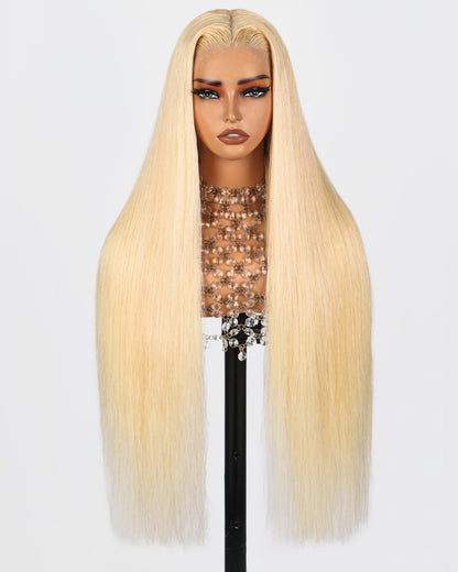 HD Transparent Straight Lace Frontal Wig 613 Blonde Color Preminum Hair 13x4 13x6 360 Frontal Wigs Human Hair
