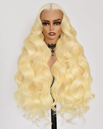 HD Transparent 613 Blonde Body Wave Lace Closure Wig 4x4 5x5 6x6 Premium Human Hair Wigs