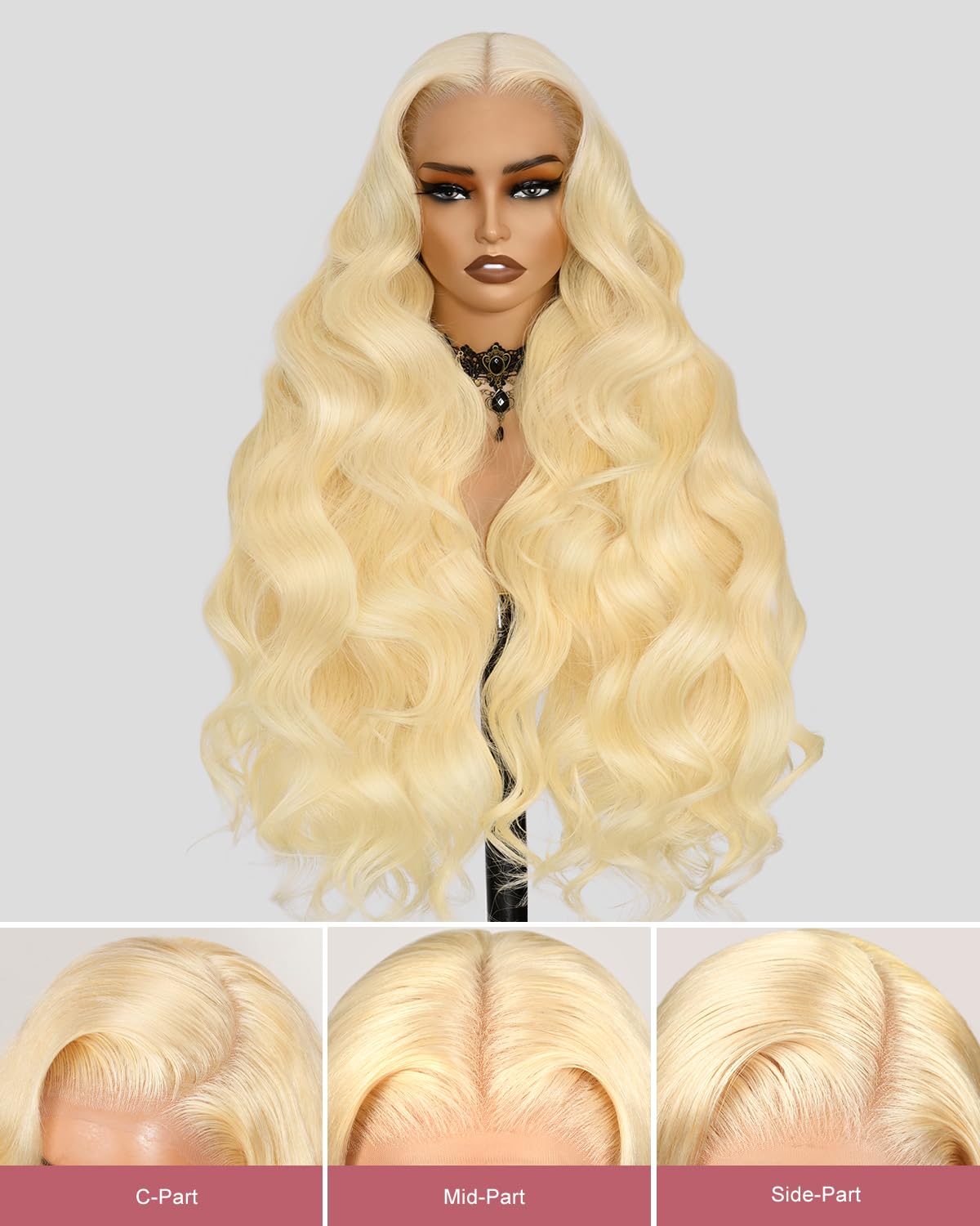HD Transparent Body Wave Lace Closure Wig 4x4 5x5 6x6 613 Blonde Color Premium Human Hair Wigs