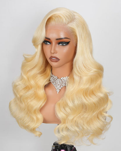 HD Transparent Body Wave Lace Frontal Wig 613 Blonde Color Preminum Hair 13x4 13x6 360 Frontal Wigs Human Hair