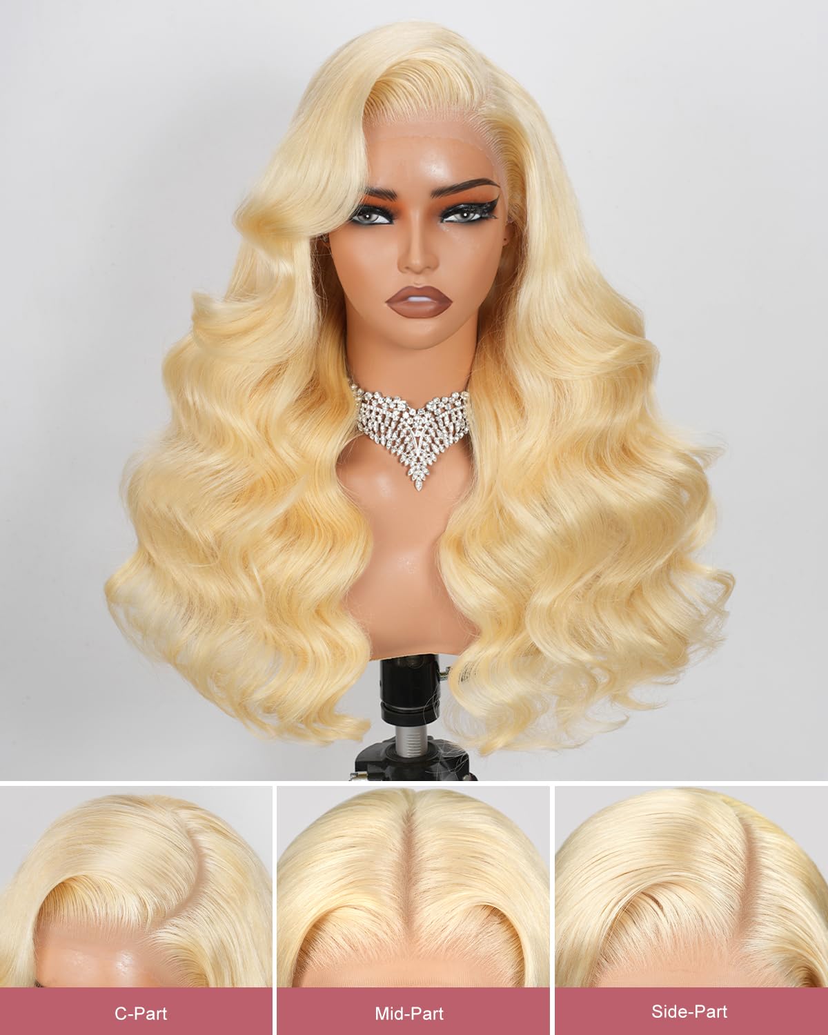 HD Transparent Body Wave Lace Frontal Wig 613 Blonde Color Premium Hair 13x4 13x6 360 Frontal Wigs Human Hair