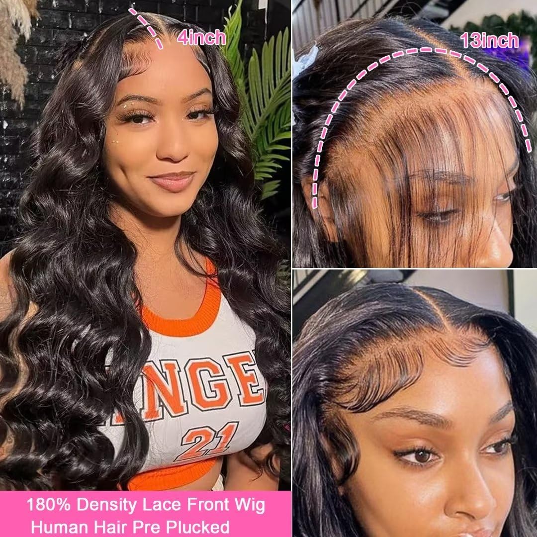 Caribbean Star HD Transparent Body Wave Lace Front Human Hair Wigs Preminum Hair 13x4 13x6 360 Frontal Wig Natural Color