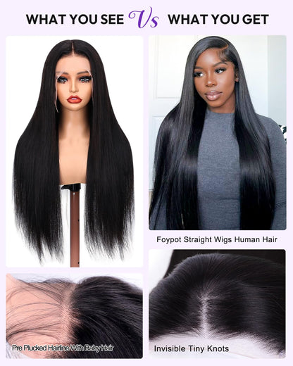 Caribbean Star HD Transparent Straight Lace Closure Wig 4x4 5x5 6x6 Closure Wigs Preminum Human Hair Wigs