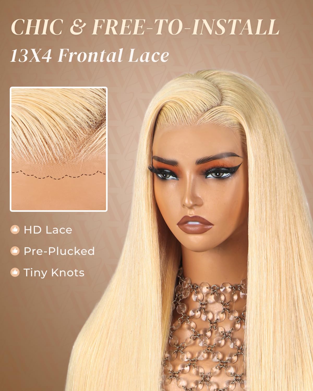 HD Transparent Straight Lace Frontal Wig 613 Blonde Color Premium Hair 13x4 13x6 360 Frontal Wigs Human Hair