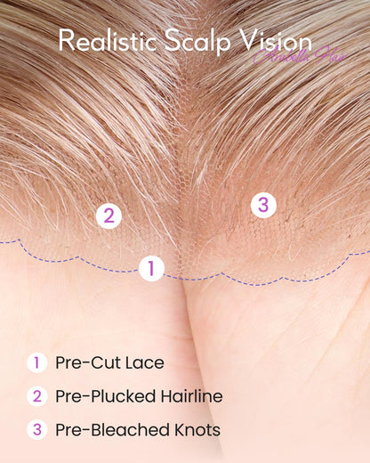 HD Transparent Straight Lace Frontal Wig Ash Blonde Highlight Color Premium Hair 13x4 13x6 360 Frontal Wigs Human Hair