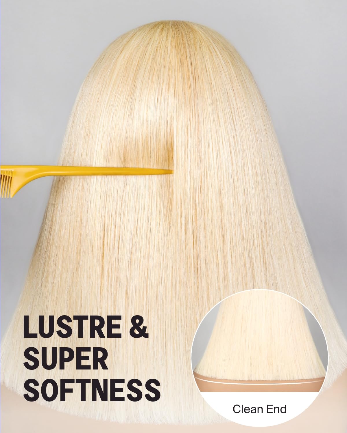 HD Transparent Straight Lace Closure Wig 4x4 5x5 6x6 613 Blonde Color Premium Human Hair Wigs