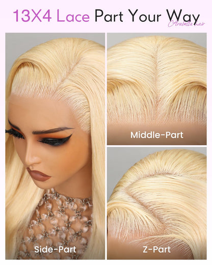 HD Transparent Straight Lace Frontal Wig 613 Blonde Color Preminum Hair 13x4 13x6 360 Frontal Wigs Human Hair