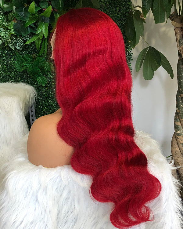 HD Transparent  99J Burgundy Body Wave Lace Front Human Hair Wigs 13x4 13x6 Frontal Wigs Human Hair Pre Plucked With Baby Hair