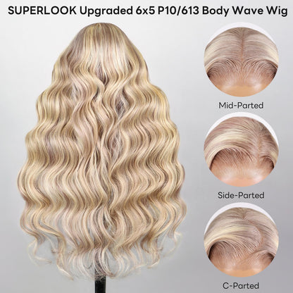 HD Transparent Body Wave Lace Frontal Wig Ash Blonde Highlight Color Premium Hair 13x4 13x6 360 Frontal Wigs Human Hair