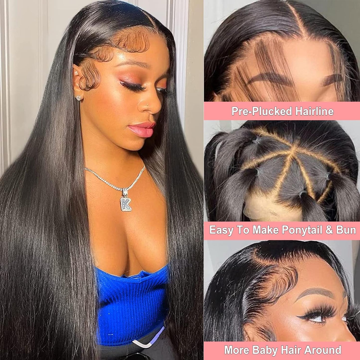 Caribbean Star HD Transparent Straight Lace Front Human Hair Wigs Preminum Hair 13x4 13x6 360 Lace Frontal Wig