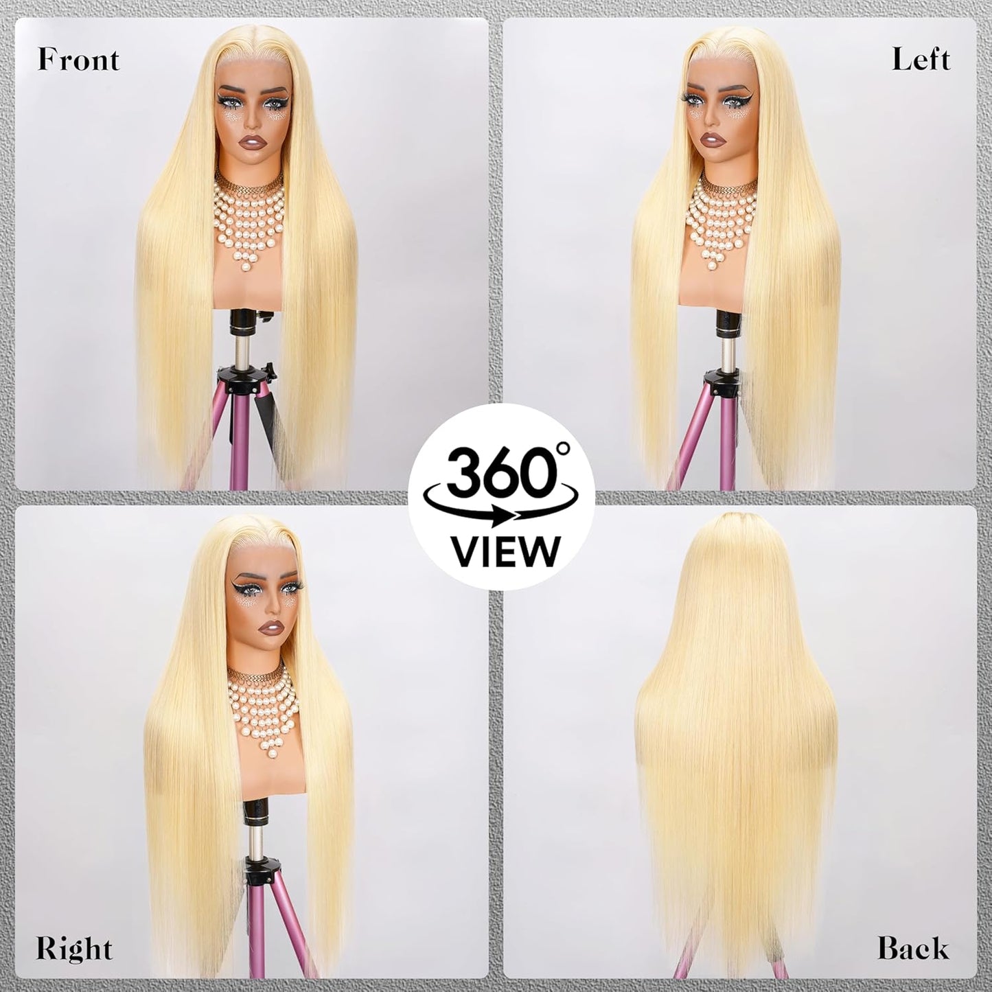 HD Transparent Straight Lace Frontal Wig 613 Blonde Color Preminum Hair 13x4 13x6 360 Frontal Wigs Human Hair