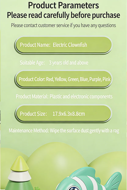 Colorful Electric Clownfish Baby Toys Three Pieces Min Sale